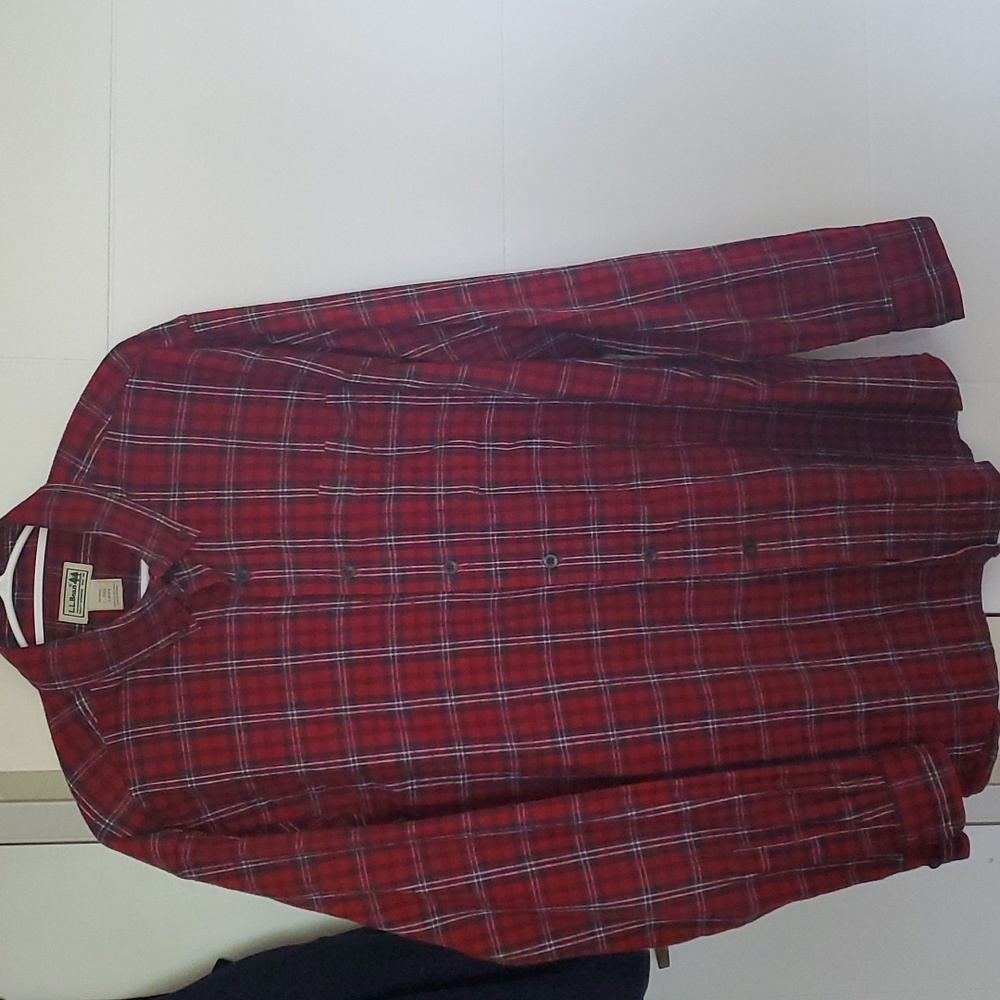 L.L. Bean Red Plaid Button-Down Shirt - Men's